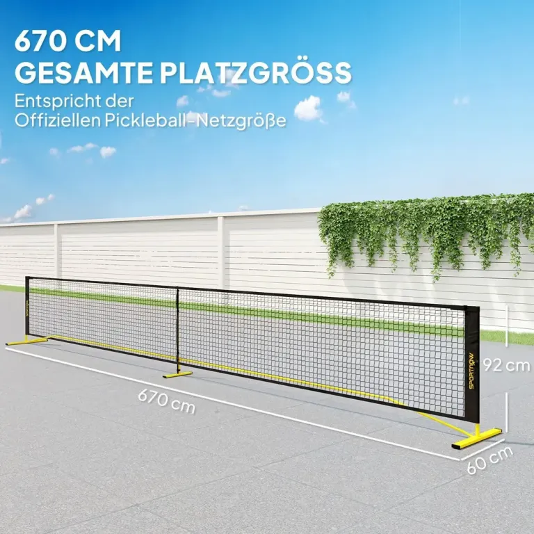 Pickleballnät Bärbart Nät Gul av Metall och Nät 6,7 m
