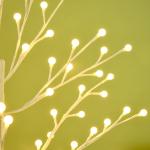 Konstgjord Björk med 120 LED-ljus, 3 Ljusstyrkor, Hopfällbara Grenar, IP44, Vit, 150 cm