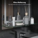 Badrumsspegel Väggspegel Silver av Glas och Aluminium för Badrum LED Belysning med Touch 50 x 70 cm