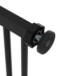 Säkerhetsgrind för Hundar och Husdjur med Justerbar Bredd för Hemmet Hållbar och Stabil Svart Metall och Plast 74–87 cm