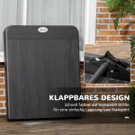 Trädgårdsbord för 6 Personer med Hopfällbar Design och Trälook för Uteplats Stabil och Prisvärd Mörkgrå Plast och Stål 180 x 75,5 x 73 cm