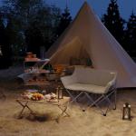 Campingstol Fiskestol 2-Sits Hopfällbar Grå av Tyg ve Metall för Strand ve Trädgård Vadderad Stol med Sidficka 240 kg