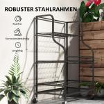 Trädgårdsredskapshållare Kvasthållare Svart av Metall ve Plast för Garage ve Bod Multifunktionellt Ställ 40 kg 77 x 40 x 97 cm
