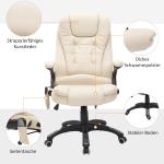 Kontorsstol Massagestol 6-Punkts Vibrationsmassage och Värmefunktion Vridbar Konstläder Beige