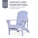 Adirondack Trädgårdsstol med Mugghållare Massivt Trä för Balkong och Terrass Grå 72,5 X 97 X 93 Cm