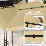 Paviljontak Prisvärd Beige för Paviljong som Vattenavvisande Reservtak med Dubbeltak för Trädgård och Altan 3 x 4 m