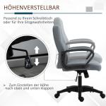 Ergonomisk Kontorsstol med Massage, Bekväm Skrivbordsstol med Hög Rygg och Värme, Justerbar Arbetsstol för Hemmakontor, Grå