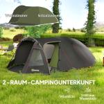 Tält för 4 Personer Vattentätt och Stabilt med UV 50+ Skydd för Camping och Utomhus Hållbar och Säker Svart Polyester och Glasfiber
