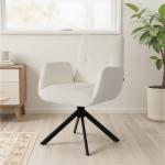 Fåtölj Snurrbar Elegant Gräddvit Tyg för Sovrum och Lounge Modern Design med Vadderad Sits Stabil 120 kg