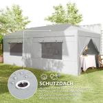 Lusthus Paviljong Pop-Up Partytält Ljusgrå av Polyester och Metall för Trädgård och Camping Vintertätt Tält med 6 Sidopaneler 3 x 6 m