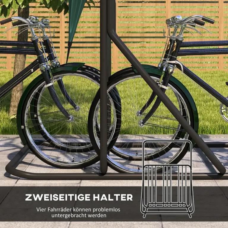 Cykelställ Cykelhållare Svart av Stål 102 x 92 x 130 cm