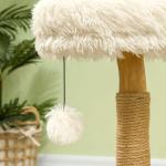 Klösträd Skrapstolpe Vit av Päronträ och Sisal för Katter upp till 5 kg med Lekboll och Säng 61,5 cm