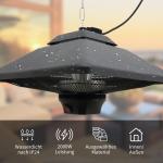 Altanvärmare Takvärmare med Fjärrkontroll LED-Belysning 2000 W Effektiv Uppvärmning för Terrass 43 X 43 X 25 Cm