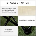 Campingstol Fällstol med Sidficka Vit av Tyg och Stål för Pool och Strand Hopfällbar Trädgårdsstol med Bärväska