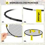 Roundnet Spikeball Set med Nät, 3 Bollar, Bärväska och Pump, Gul, Ø92x20 cm