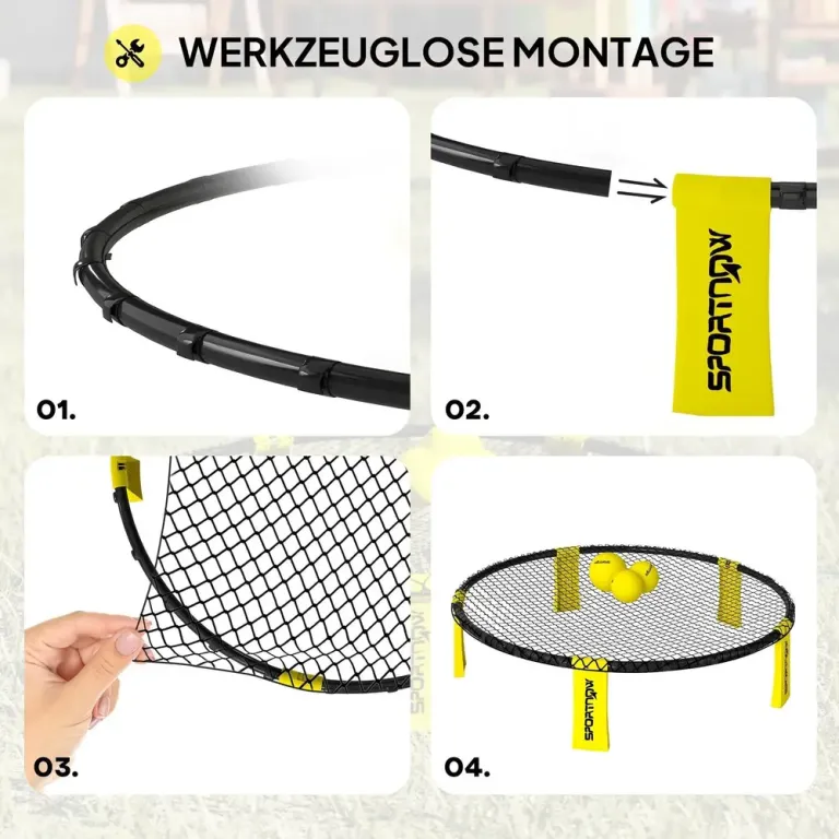 Roundnet Spikeball Set med Nät 3 Bollar Ø92x20 cm
