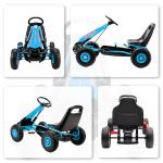 Trampbil Go-kart Blå Metall och Plast för Barn 3-8 År Trampfordon med Justerbar Sits och Handbroms Säker och Rolig Lek