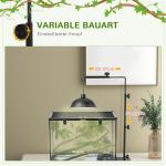 Lamphållare Lampstativ Svart av Stål för Terrarier Justerbar Värmelampshållare med 4 Trådslitsar