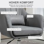 Höjdjusterbar Snurrstol Kontorsstol i Polyester och Metall, Mörkgrå, 60x60x79-91 cm