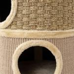 Klöstunna Stor Khaki och Brun Sisal för Stora Katter 3 Våningar Kattgrotta med Klöspelare Robust 45x45x79 cm