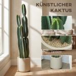 Konstväxt Kaktus Stor Grön Plast för Inomhus och Kontor Realistisk Konstgjord Växt i Kruka Dekorativ 111 cm