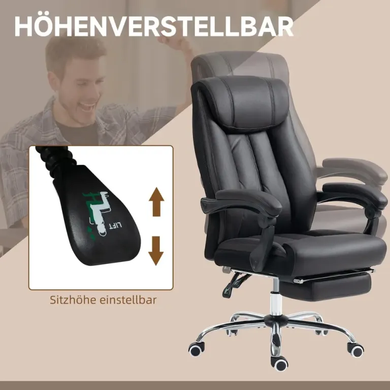 Kontorsstol Svart av Konstläder och Metall