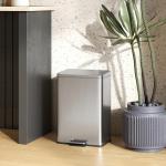 Pedalhink med Mjukstängning Silver Metall för Kök och Kontor Rymlig Soptunna med Urtagbar Innerhink Hygienisk Avfallshantering Modern Design 20 l