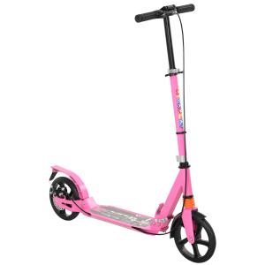 Sparkcykel för Barn med Justerbart Styre och Hopfällbar Design för Lek och Motion Hållbar och Säker Rosa Plast 6-12 år 94 x 36 x 88-103 cm