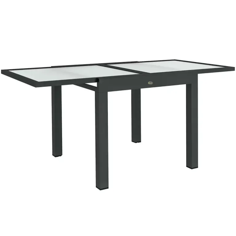 Trädgårdsbord Matbord Utdragbart Mörkgrå 160 x 80 x 75 cm