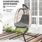 Sittdyna Stolsdyna med Ryggstöd Grå av Tyg för Gungstolar och Hängande Korgar Vattenavvisande Dyna 120 x 100 cm