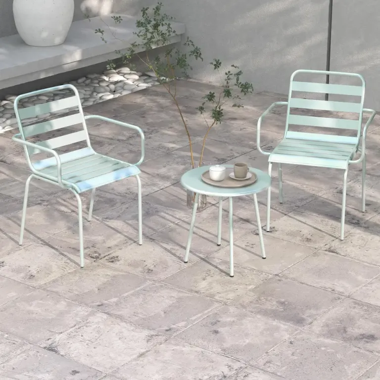 3-delat Bistroset Hopfällbart Grön 51 x 58 x 78 cm