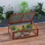 Mini Växthus Stabil Natur Trä för Trädgård med PC-Paneler för Optimalt Ljusinsläpp och Odling av Plantor 100 L x 65 B x 40 H cm
