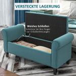 Klädd Bänk Sängbänk Grön av Tyg med Sammetslook och Trä för Sovrum och Hall med Förvaringsutrymme Lastkapacitet upp till 120 kg 126 x 48,5 x 47 cm