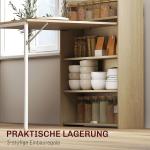 Matbord Hopfällbart Ekfärgad Spånskiva för Kök och Små Utrymmen Industriell Design med Hylla Platsbesparande 78,5x91x93 cm