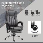 Kontorsfåtölj Chefsstol Grå av Polyester och Metall för Kontor Massagefunktion och Värmefunktion Höjdjusterbar 62 x 70 x 113-120 cm