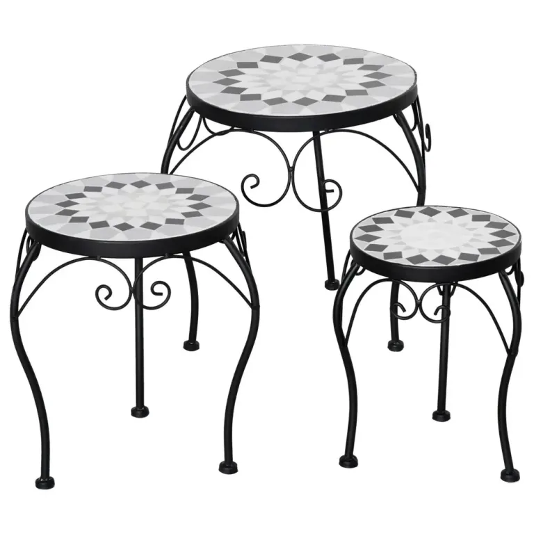 Blomställ i Metall 3-Pack Dekorativa Växtställ