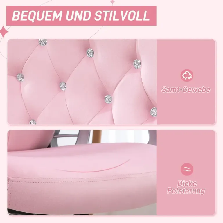 Kontorsstol Rosa av Tyg och Metall