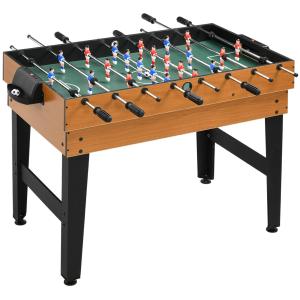 Spelbord Multispelbord Natur Svart av Stål och MDF för Barn 4-i-1 Bord med Biljard och Fotboll