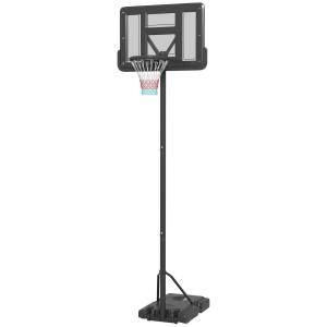 Basketstativ Basketkorg 2-i-1 av Stål och Plast för Vuxna och Pool Höjdjusterbar med Stativ och Hjul 230-305 cm