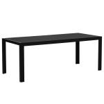 Trädgårdsbord Aluminiumbord Svart Trä-Plast Polywood för Trädgård och Terrass Väderbeständigt och Modernt 120 X 70 Cm