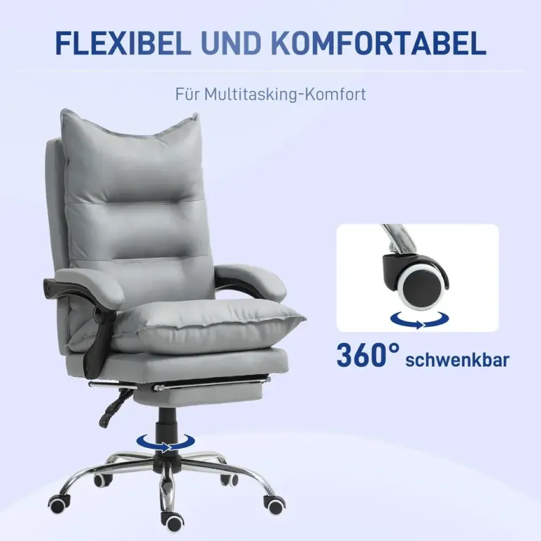 Kontorsstol Ljusgrå av Tyg och Metall Ergonomisk