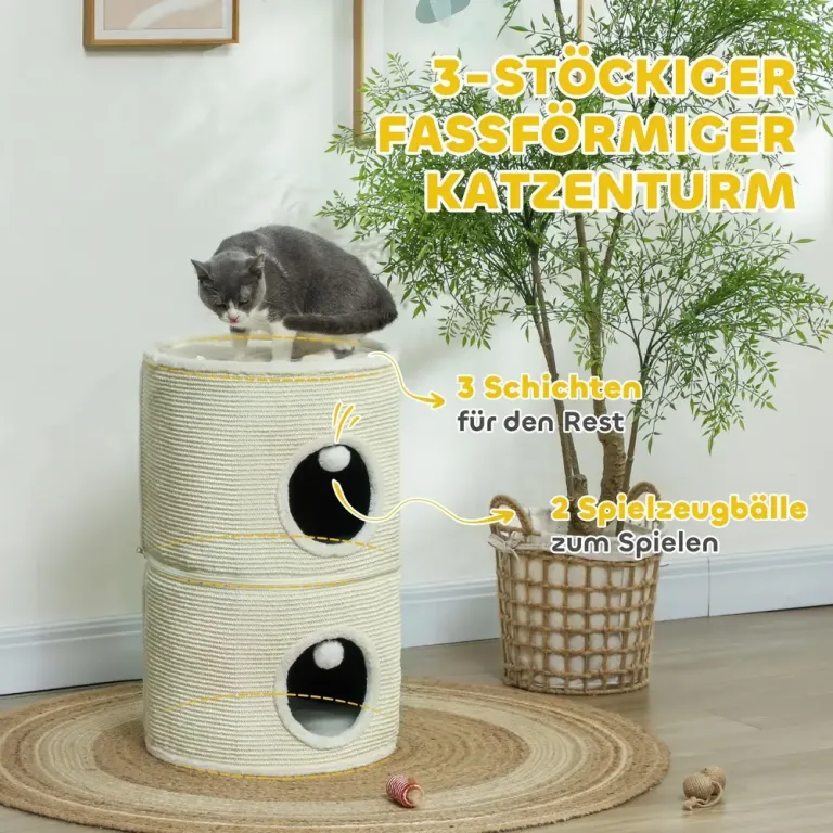 Klöstunna 3 Våningar med Kattgrottor, Cremevit