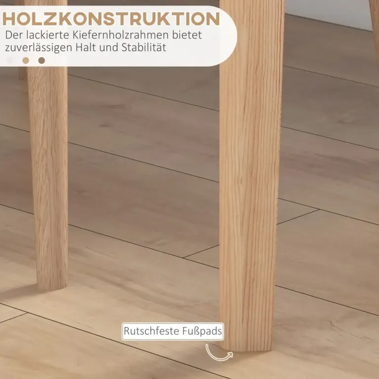 Matbord Runt Köksbord Vit av Massivt Trä Lantlig 75 x 76 cm