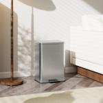 Pedalhink med Mjukstängning Silver Metall för Kök och Kontor Rymlig Soptunna med Urtagbar Innerhink Hygienisk Avfallshantering Modern Design 20 l
