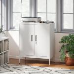 Förvaringsskåp Låsbart Vit Stål för Hemmakontor och Garage Robust Metallskåp med 2 Dörrar och Justerbara Hyllor Säker Förvaring av Verktyg Modern