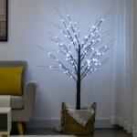 Konstgjord Björk med 96 Varmvita Mikro-LED, Brun, 150 cm