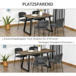 Utdragbart Matbord i Industriell Stil, Robust Köksbord med Metallben, Flexibel Matplats för 6 Personer, Svart/Brun, 120-160 x 80 cm