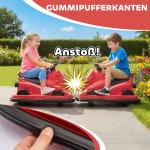 Radiobil för Barn Röd Plast för Inomhuslek 360 Grader Snurrande Elbil med Joystick och Säkerhetsbälte Rolig Leksak med Blinkande Ljus och Musik