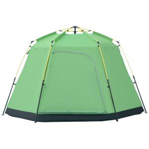 Kupoltält för 6 Personer, Rymligt Familjetält med Vattentätt Yttertält, Enkel Montering för Camping, Grön, 320 x 320 x 180 cm