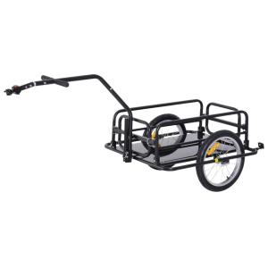 Cykelsläp Lastvagn 40 Kg Lastkapacitet med Fällkoppling Robust Transportvagn för Cykel Svart 155 X 71,5 X 77 Cm